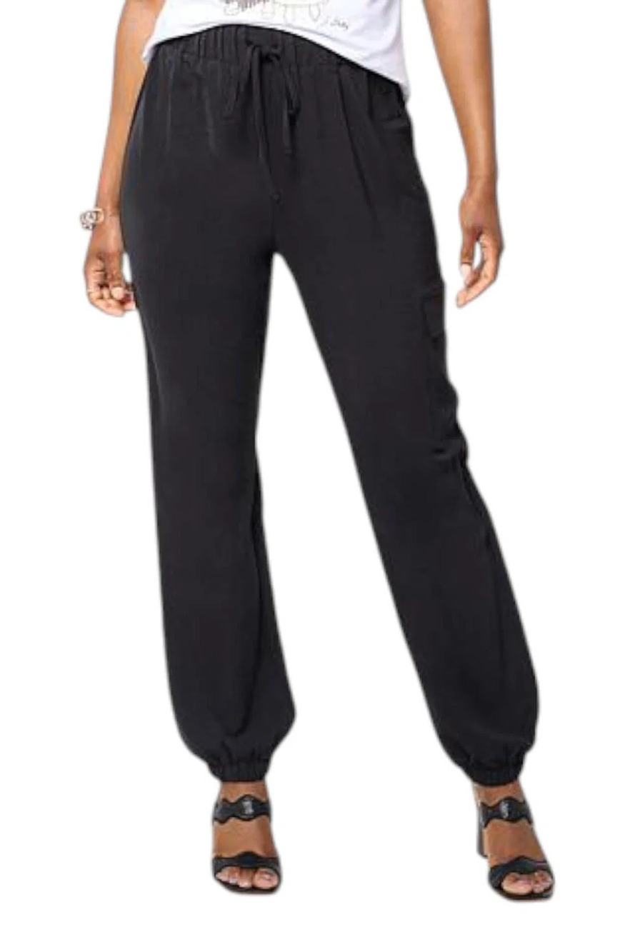 In Earnest Women's Easy Pull-On Cargo Pant Black - Regular